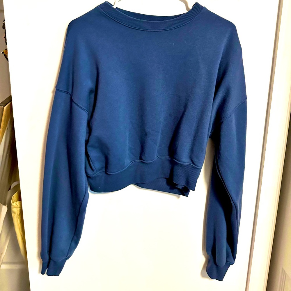 Cute Blue Crop Crewneck
